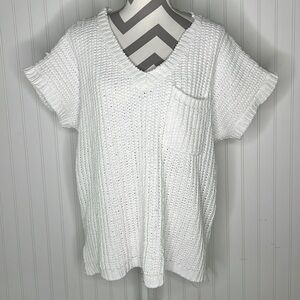 Pol Oversized Chenille Short Sleeve Hi Low Sweater Size Medium